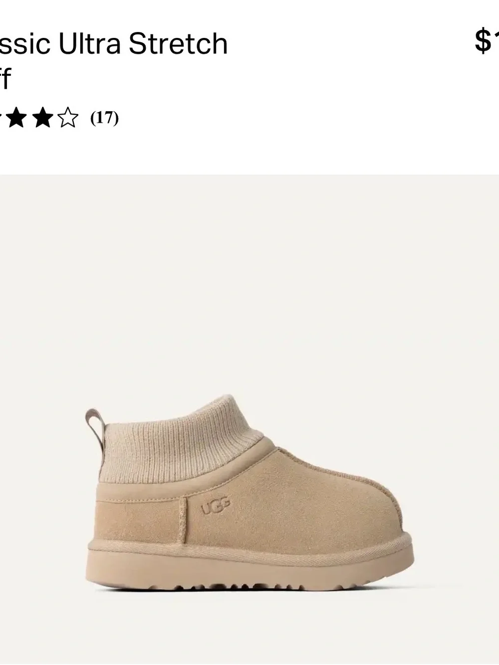 UGG Toddler Sand Classic Ultra Stretch Slip-On Boot